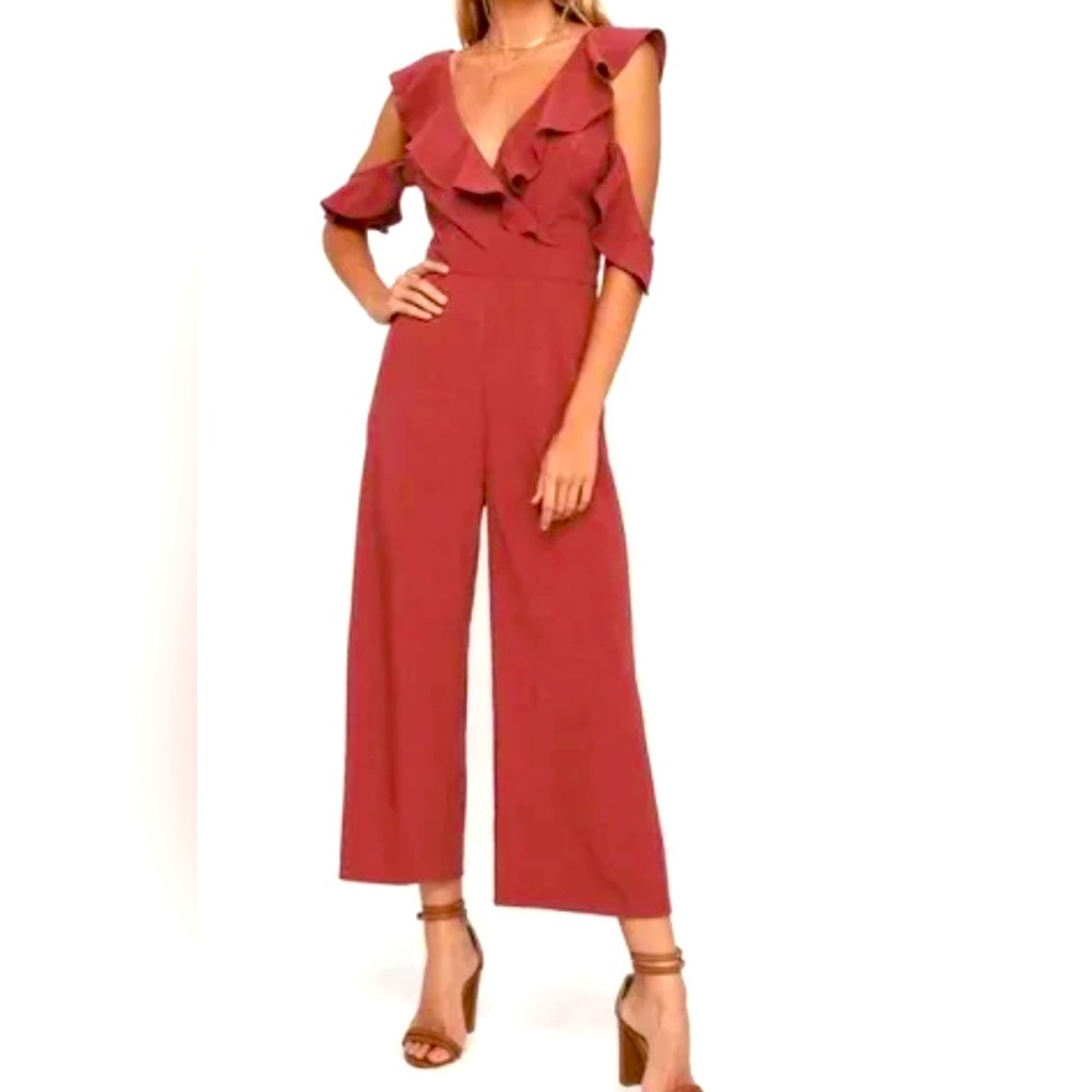 Lulus rusty red jumpsuit